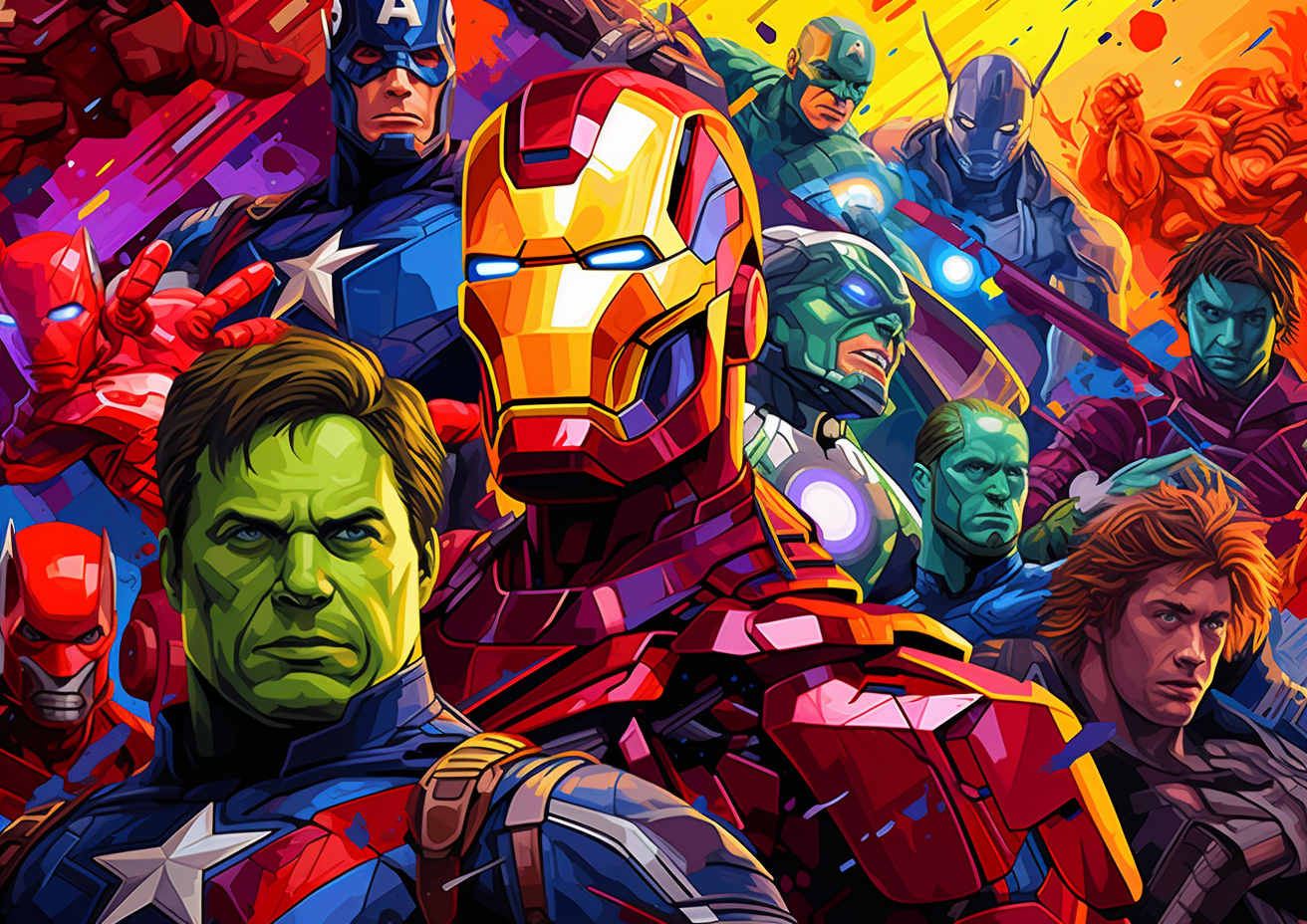 Colorful Marvel Pop Art Image