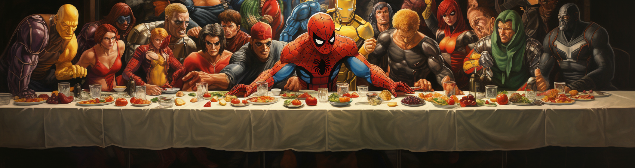 Waldo hiding in Marvel Comics Supper