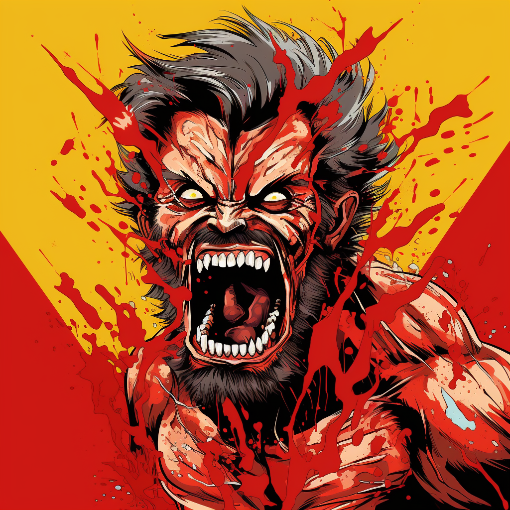 Zombie Wolverine with oozing red slime and sharp claws