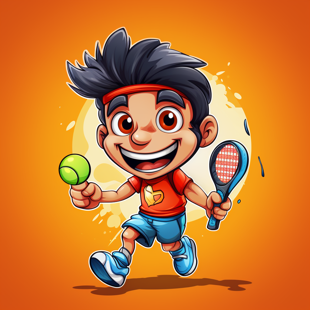 Simple Mascot Tennis Player Illustration