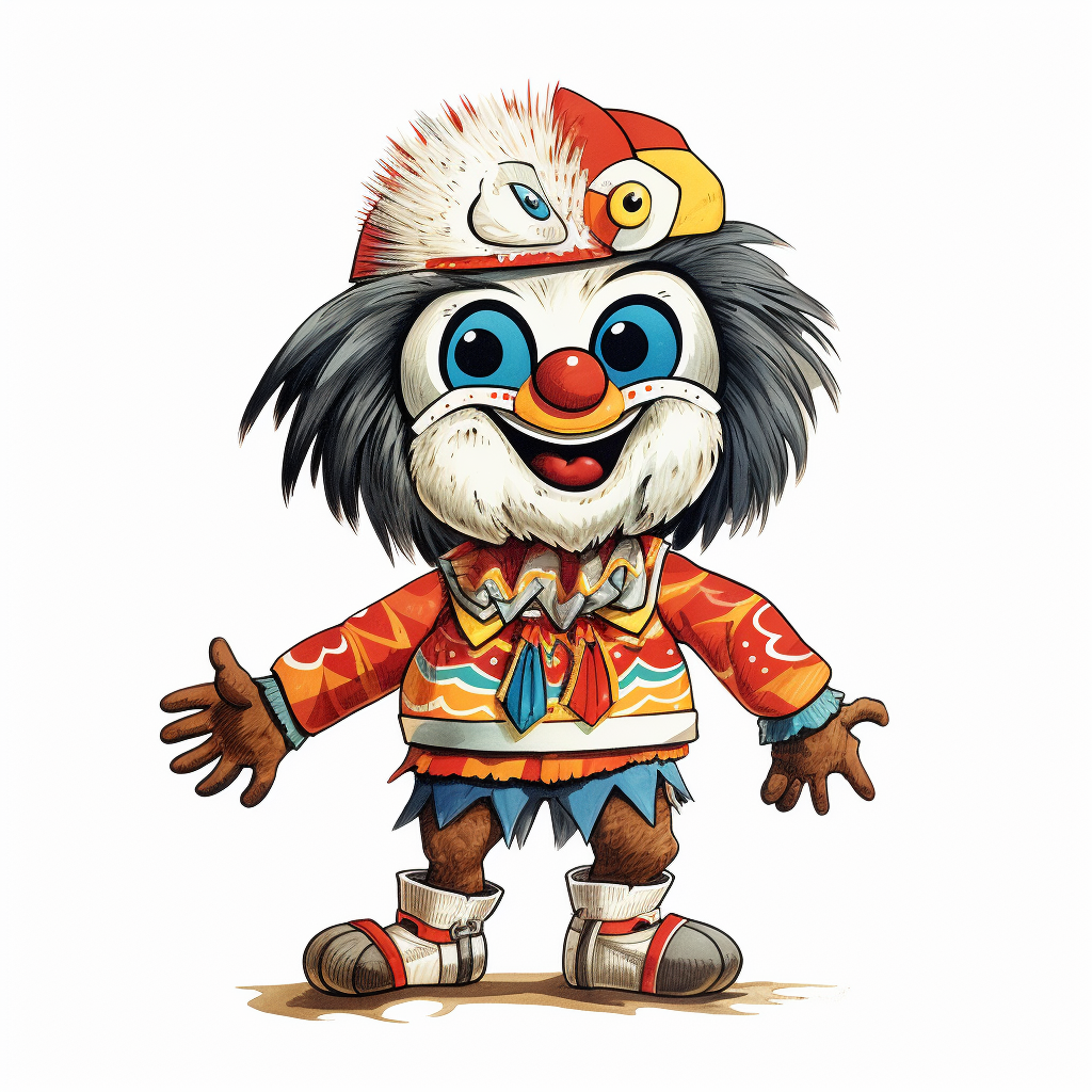 Super Detailed 1970s Mascot Costume Illustration