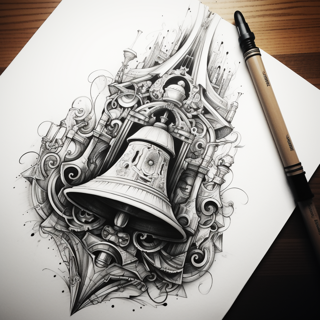 Masculine bell tattoo design photo