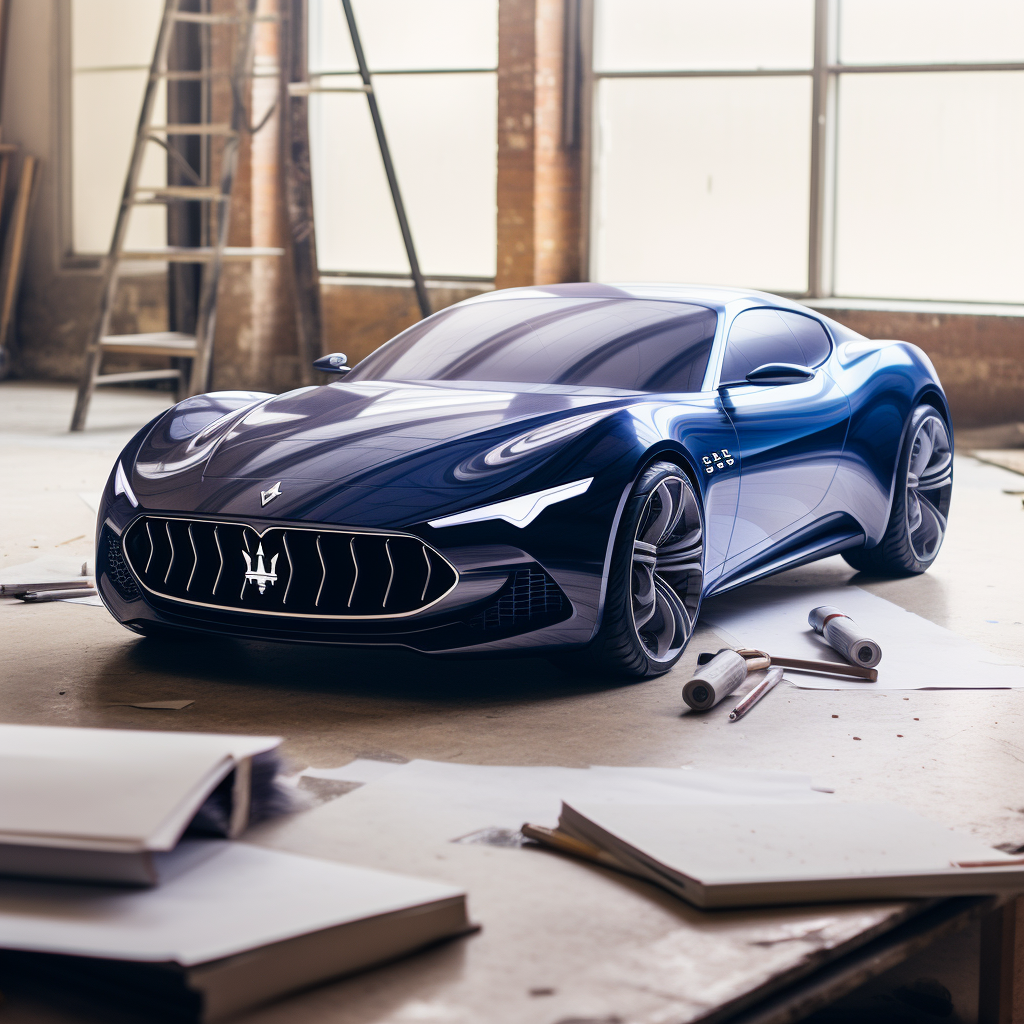 Maserati's futuristic electric car design sketch