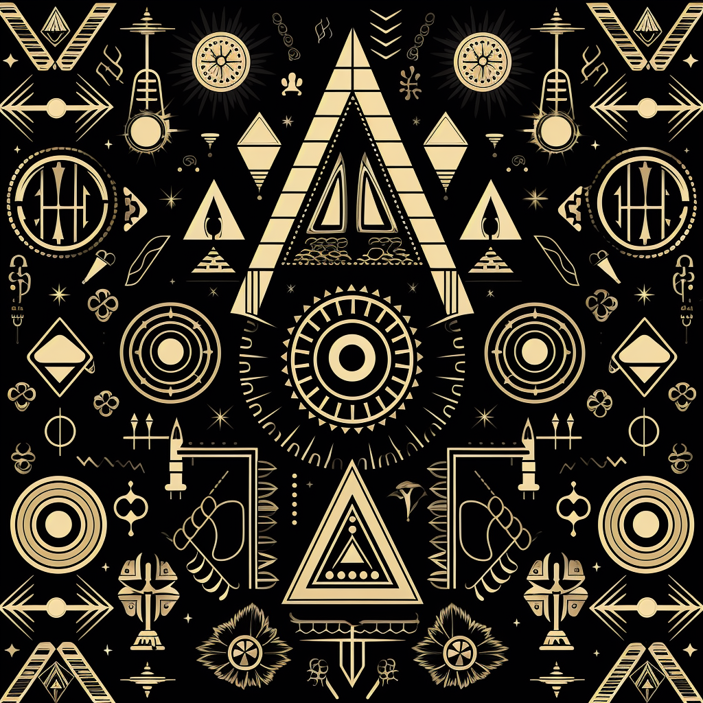 Black and White Masonic Symbols Pattern