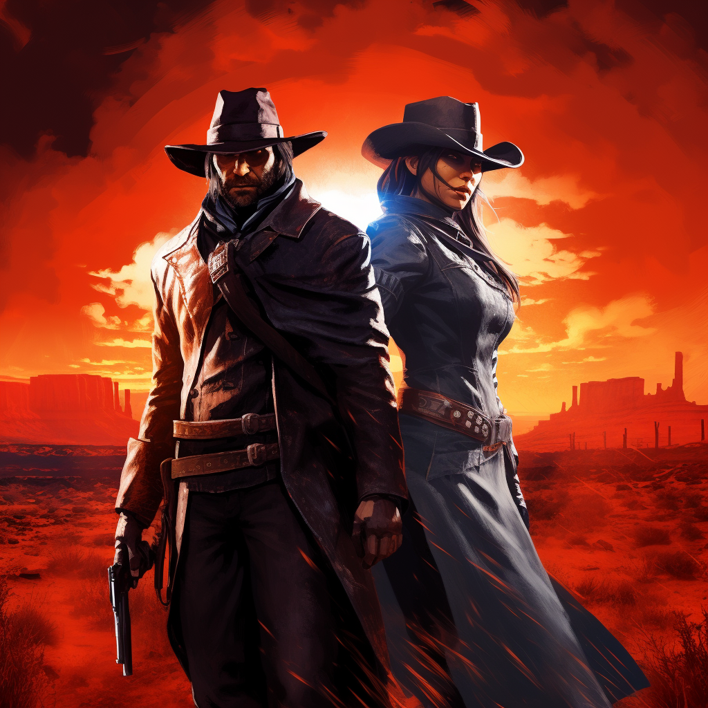 Mass Effect and Red Dead Redemption crossover game cover