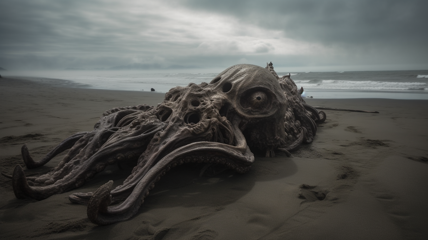 Moody Lovecraftian Alien on Pacific Northwest Beach