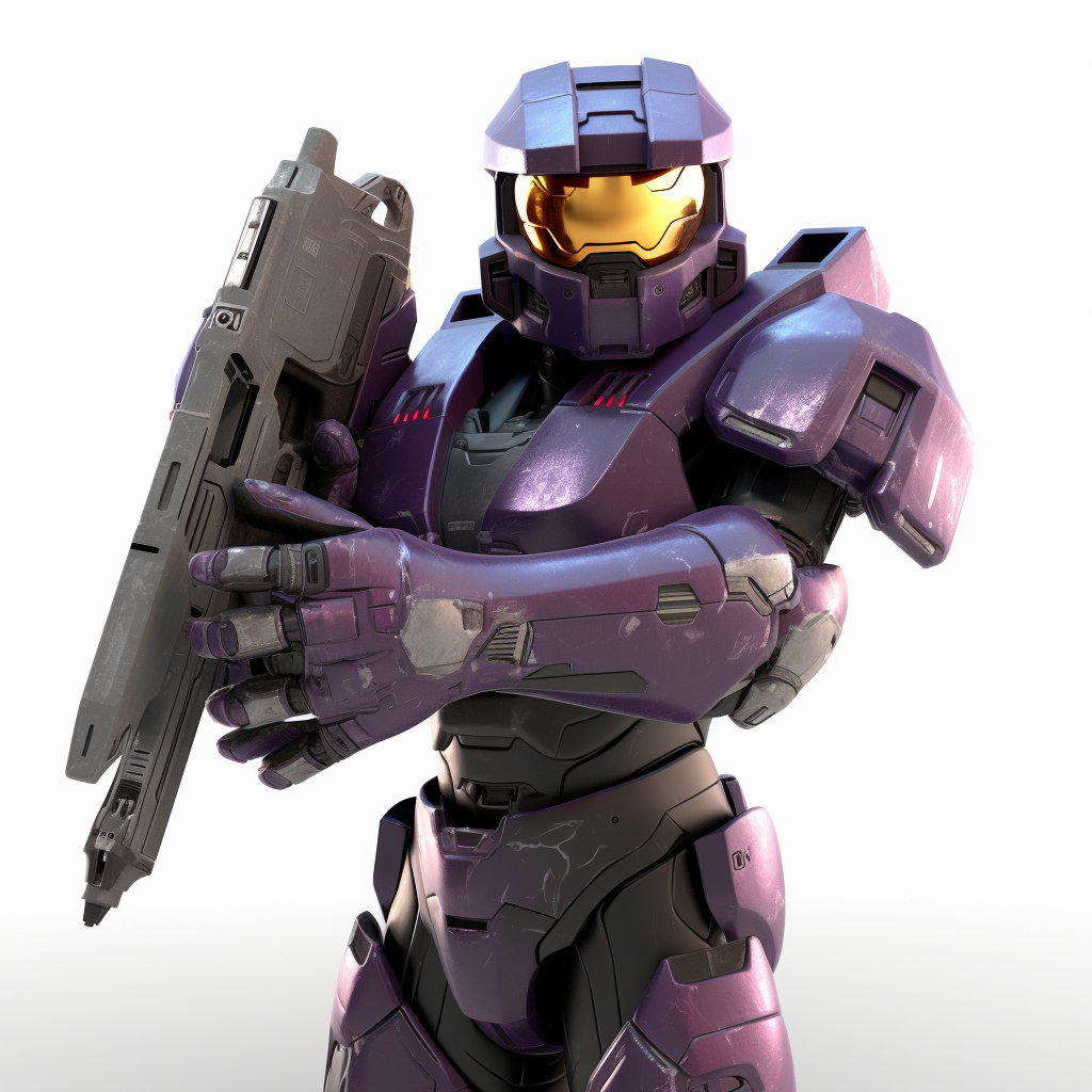 Master Chief with Needler gaming weapon