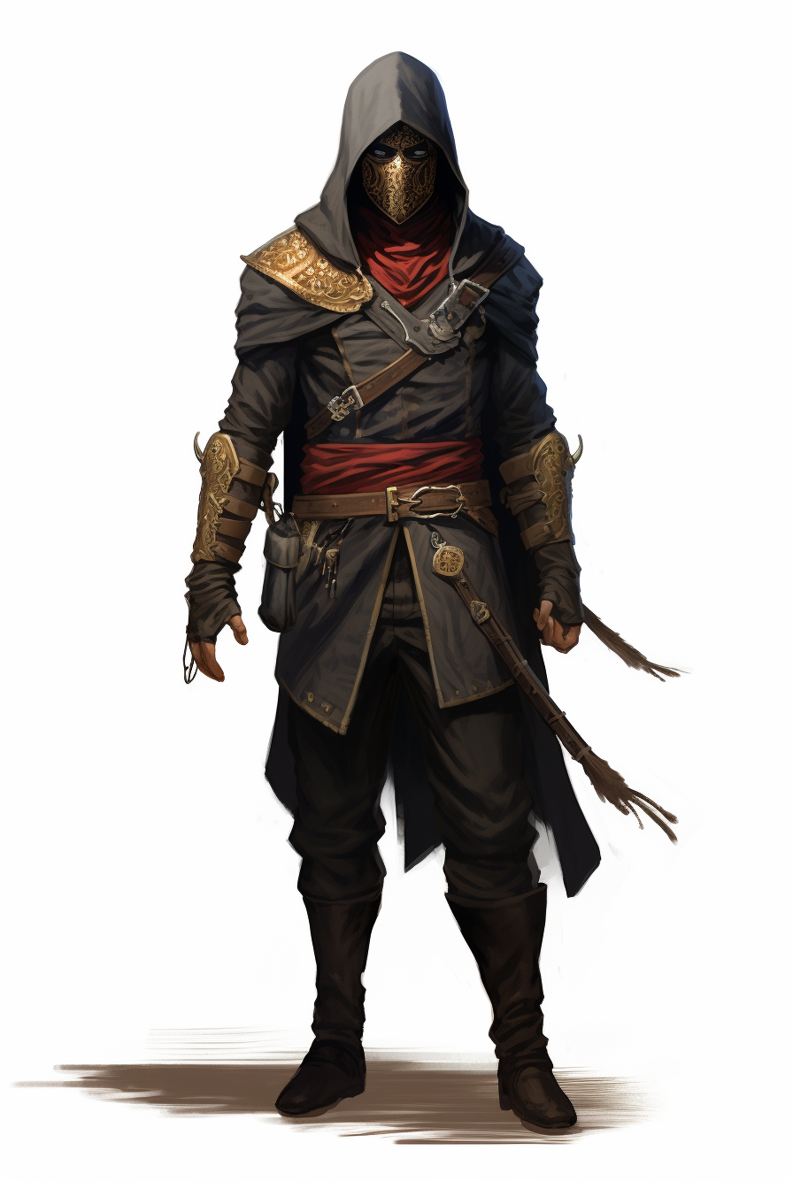 Master Thief with Bandit Mask DND Artwork