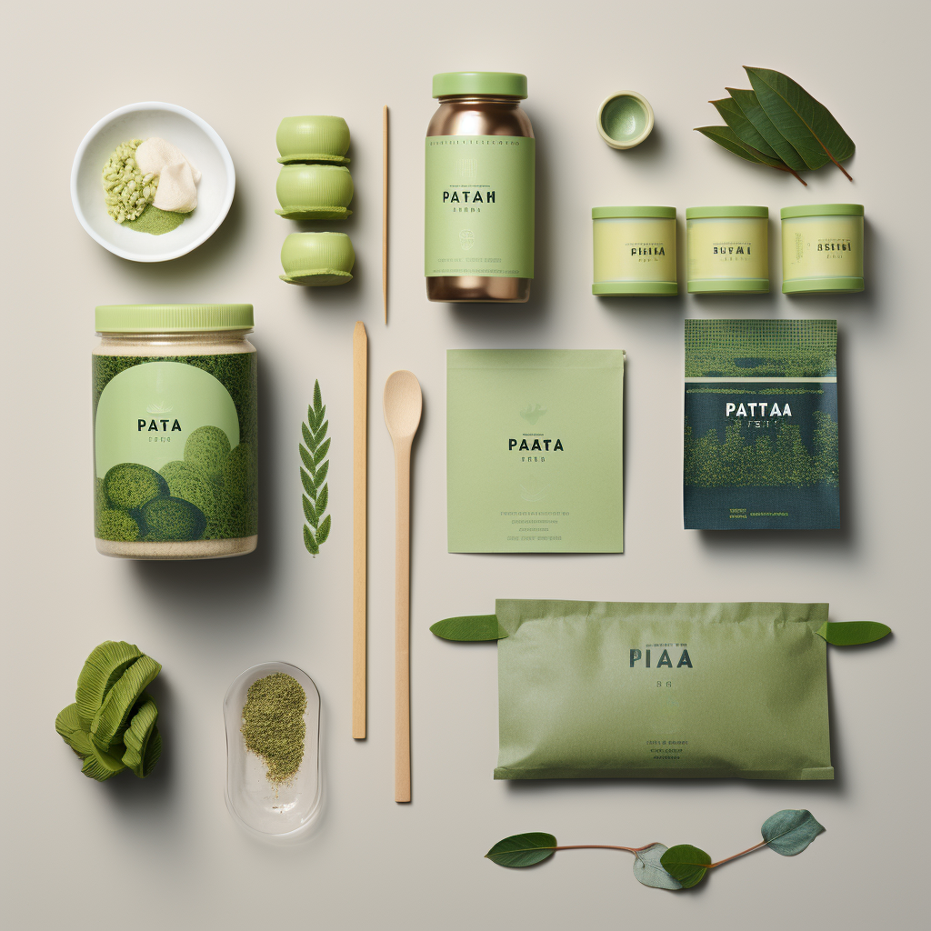 Matcha branding concept with green and pastel colors