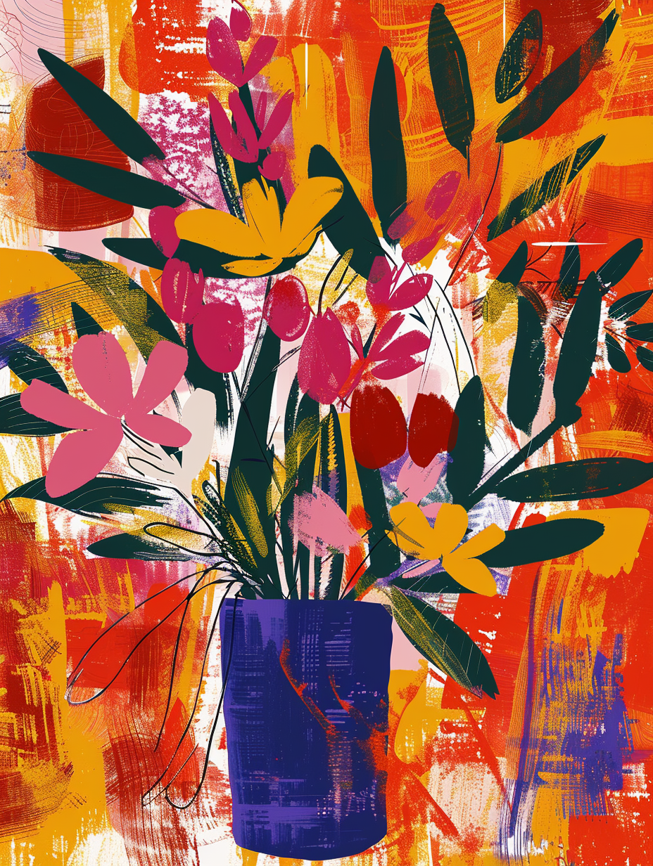 Bright Matisse-inspired digital art