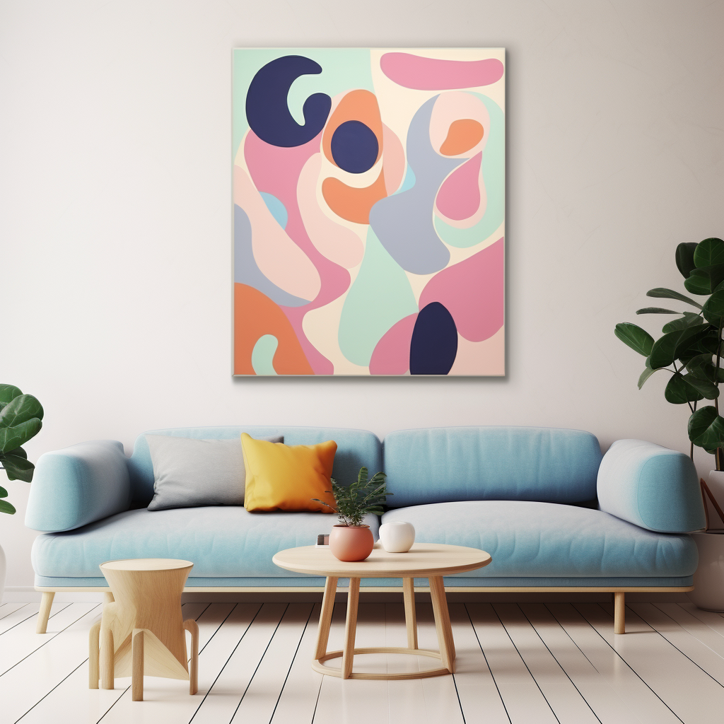 Matisse Style Abstract Shamanic Psychedelic Pastel Art