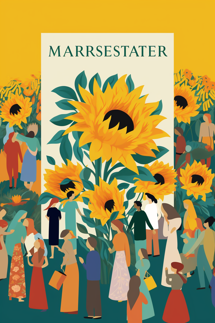 Colorful Matisse Style Sunflower Flower Market