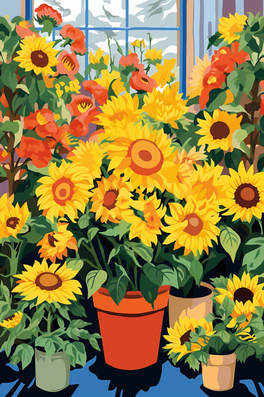 Bright and Colorful Sunflower Market Poster