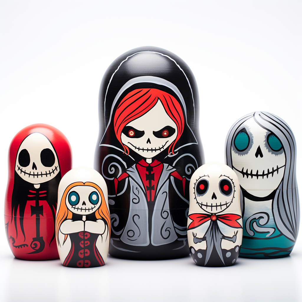 Colorful Nightmare Before Christmas matrioshka dolls