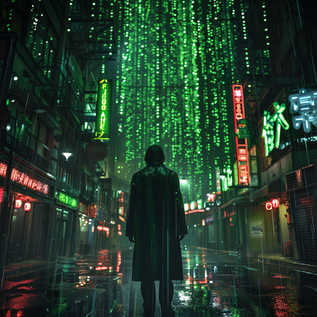 Matrix Text Rain Coding Prompt