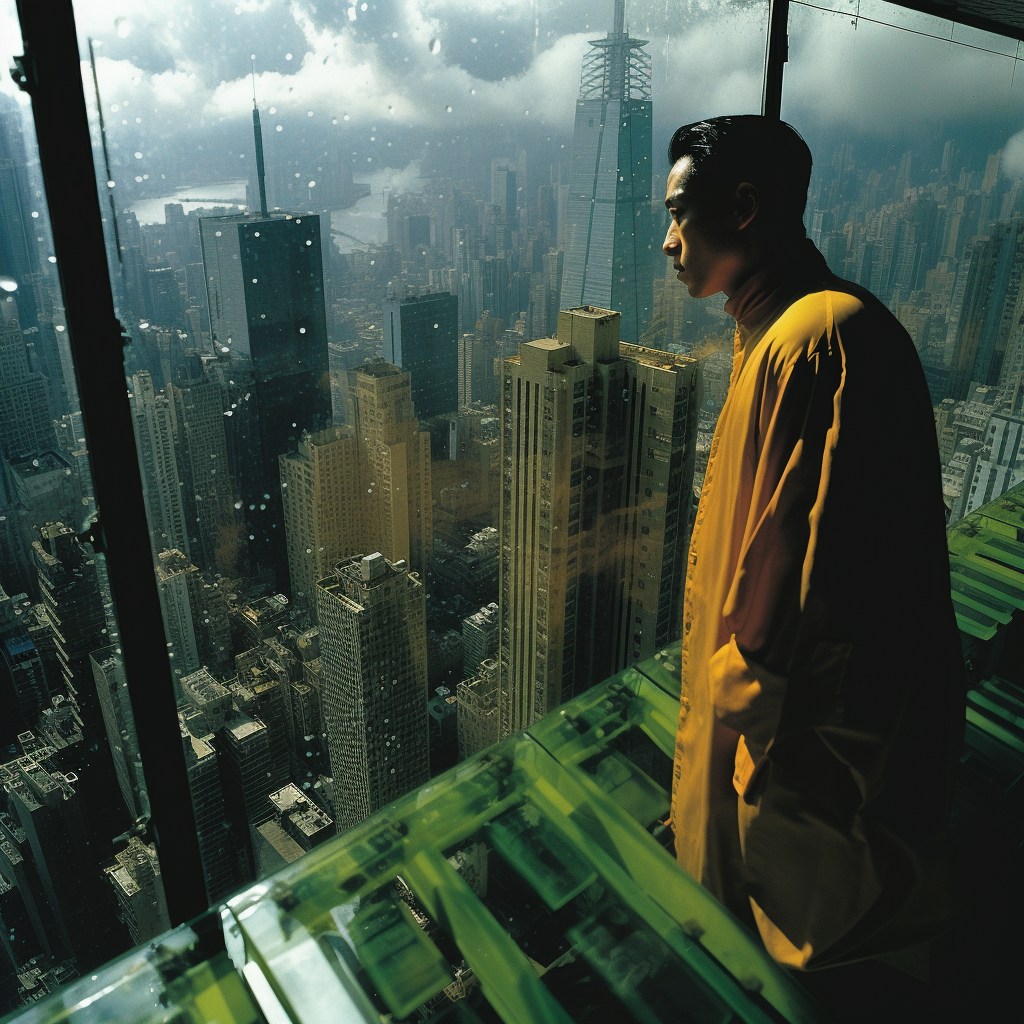 Matrix Yellow Balenciaga Cityscape Scene