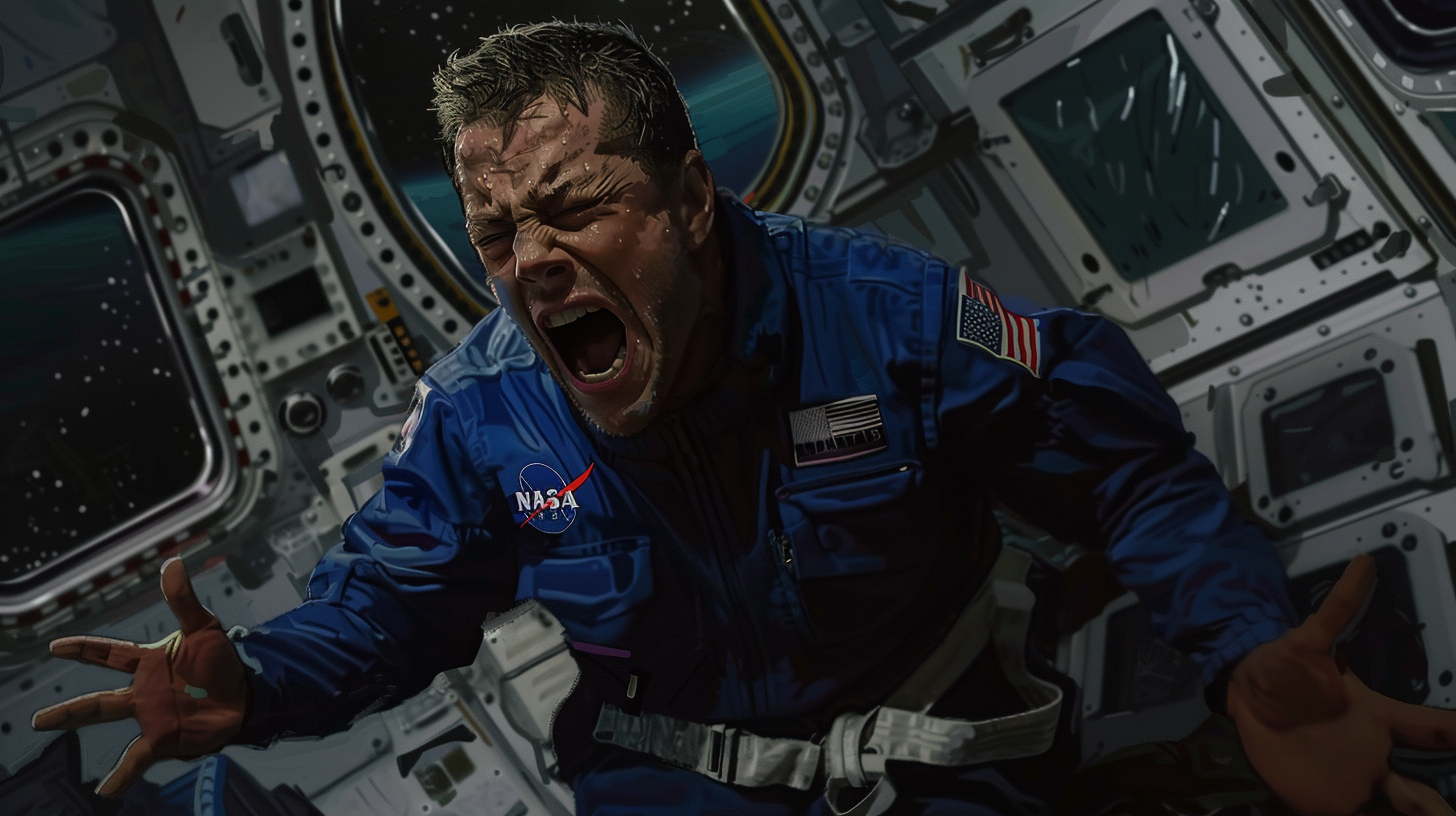 Matt Damon in Blue NASA Jumpsuit