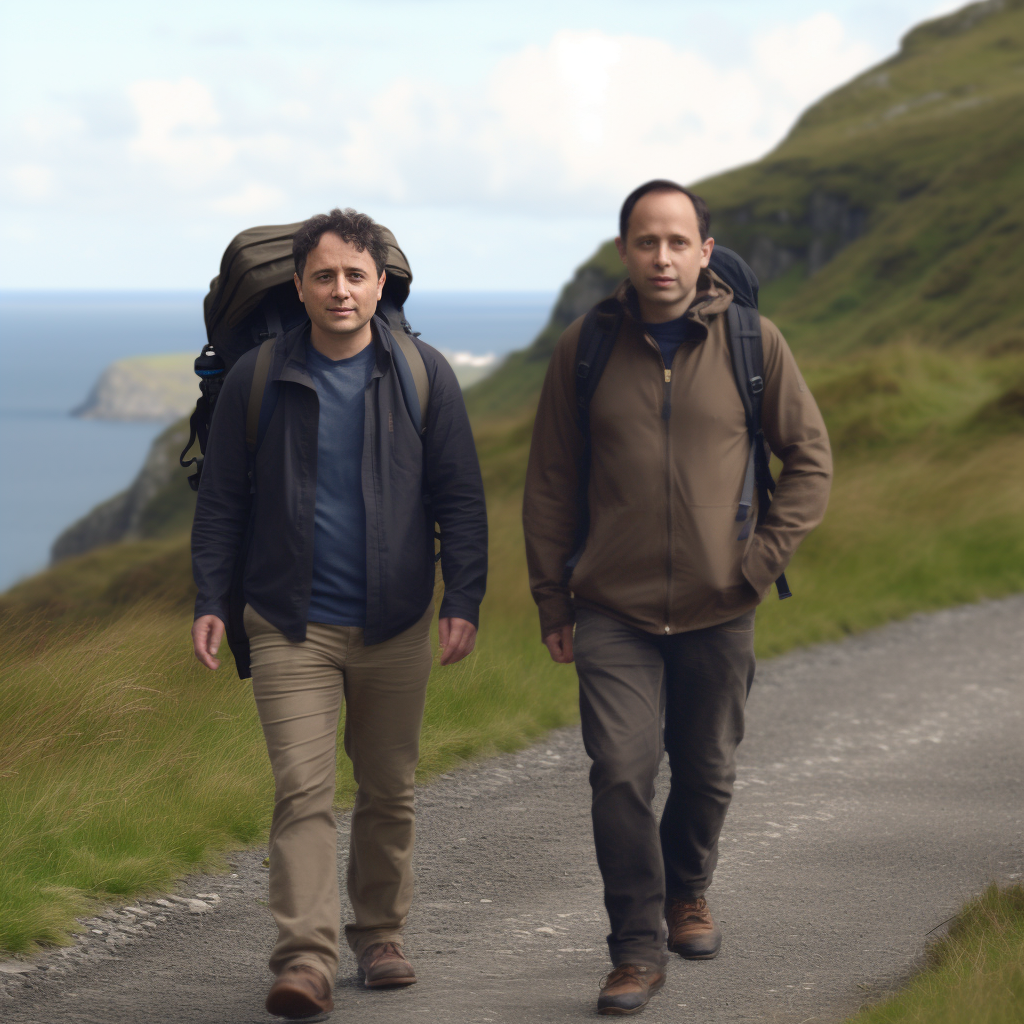 Matt interviewing poet David Whyte on a nature walk