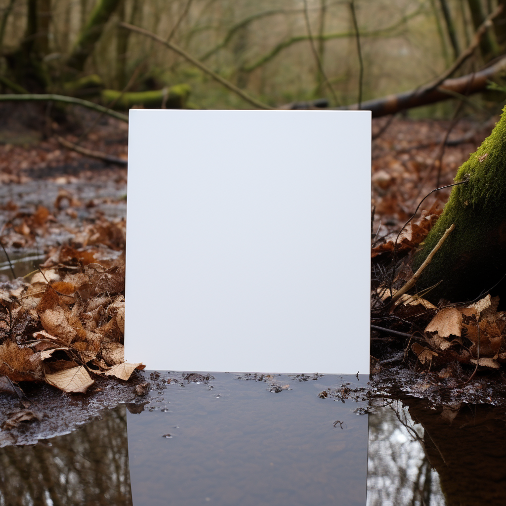 A5 White Blank Card with Light Reflection