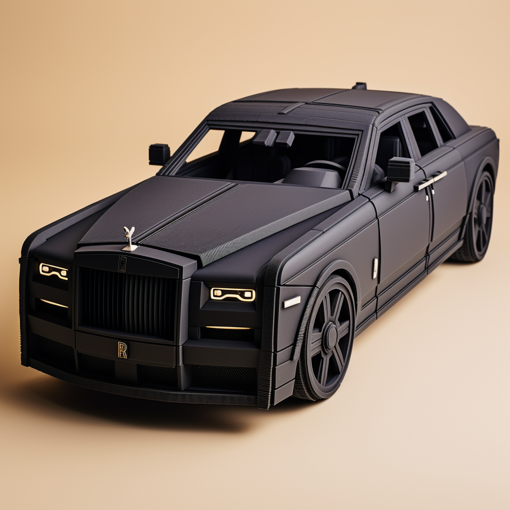 Lego model of matte black Rolls Royce