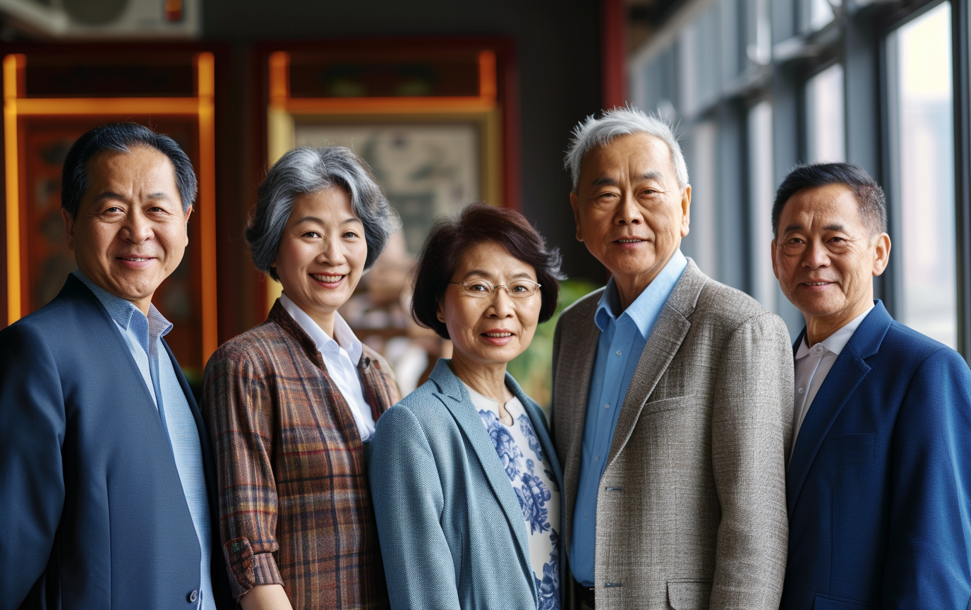 Chinese immigration agency professionals assisting people