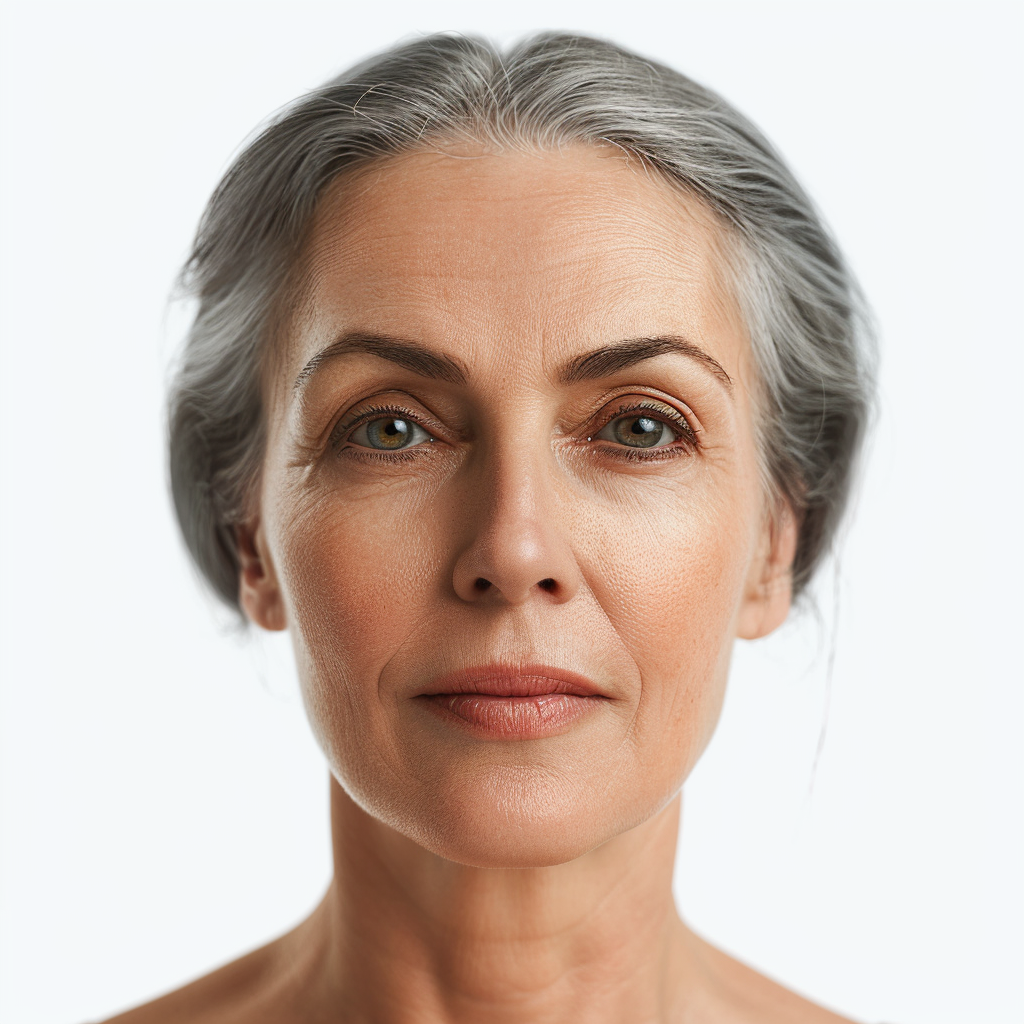 Mature woman's face with youthful vitality