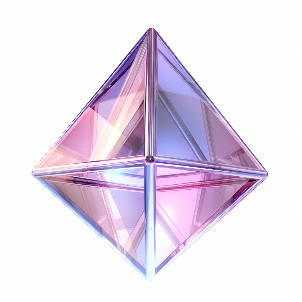 Mauve shaded transparent octahedron in 3D