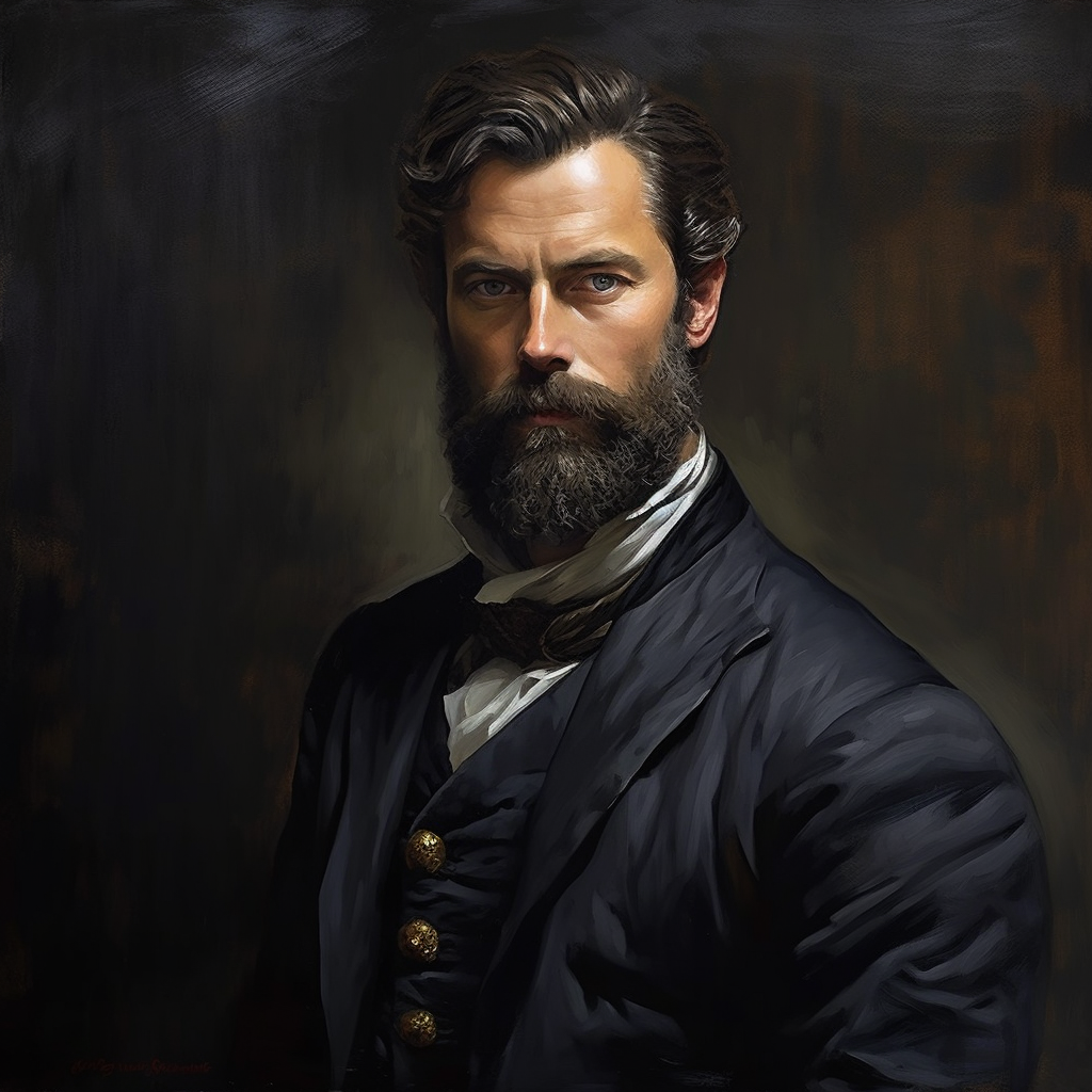 Max Prentis oil painting of a distinguished German man