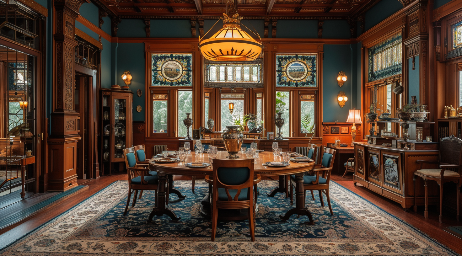 Maximalist Dining Room Arts Crafts Art Nouveau