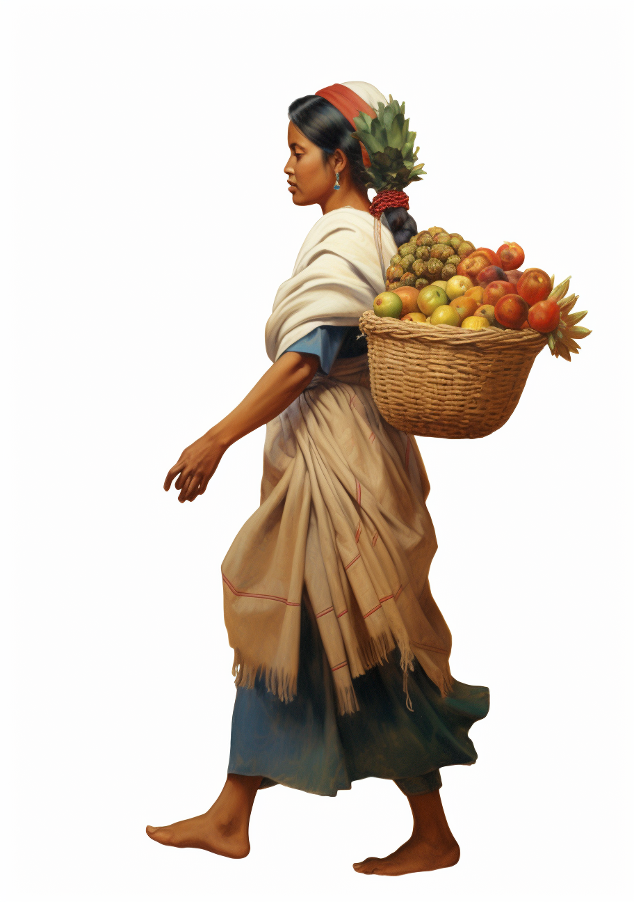 Mayan woman carrying produce to market