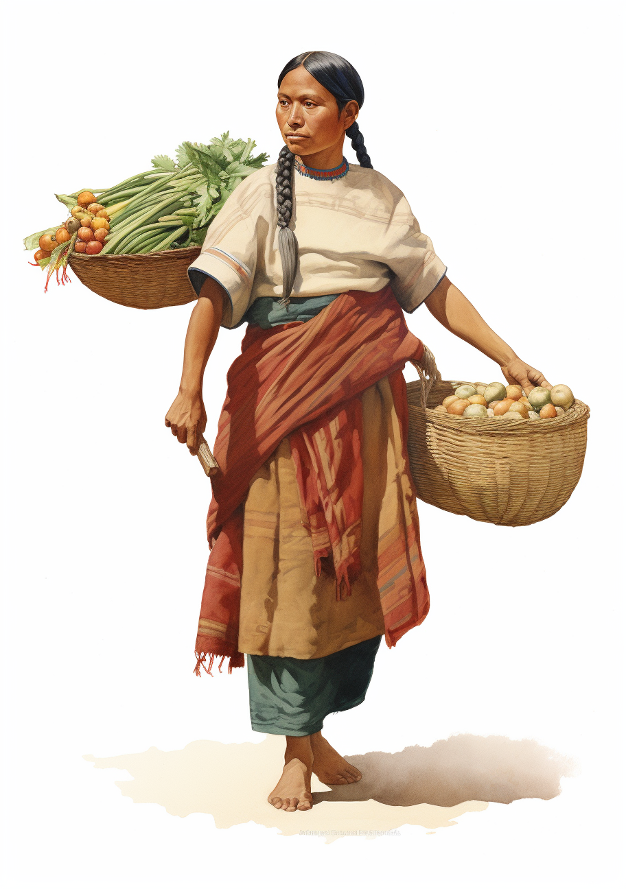 Mayan Woman Carrying Food to Market