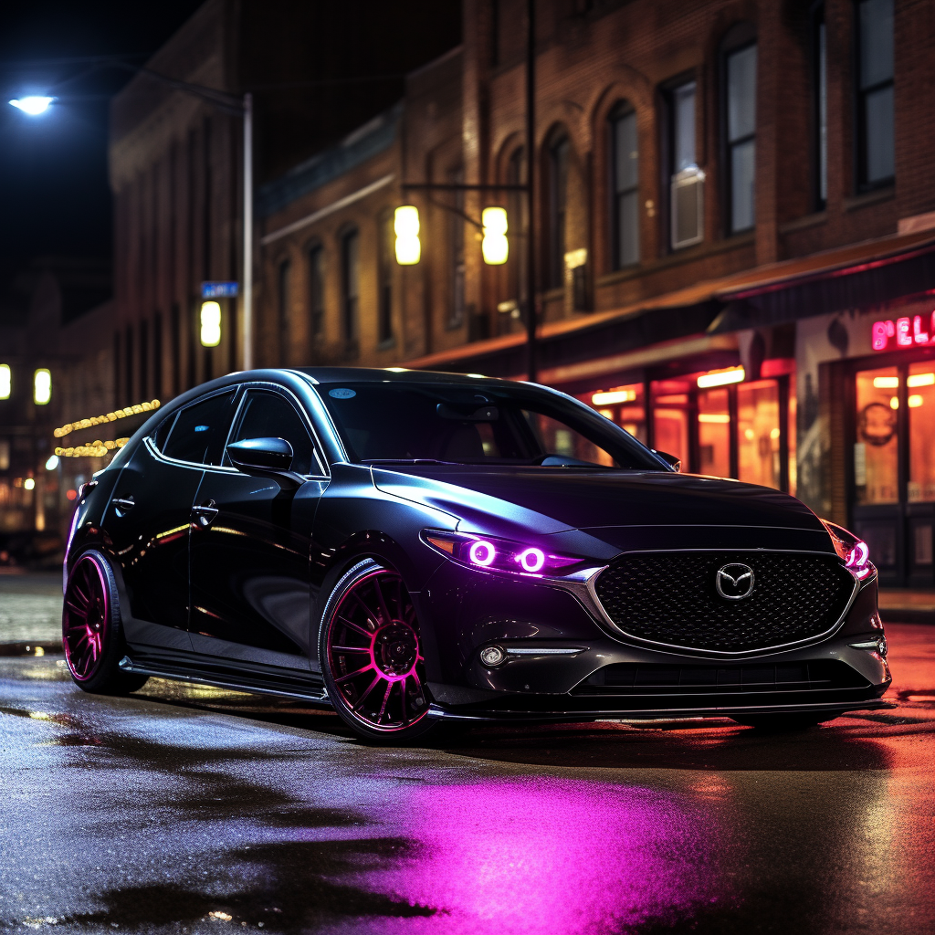 2020 Mazda 3 Black Hatchback with Custom Body Kit