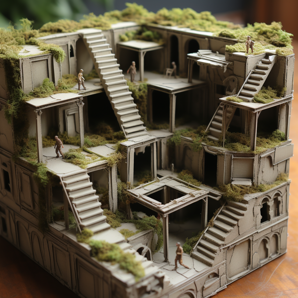 Minature model of a maze runner