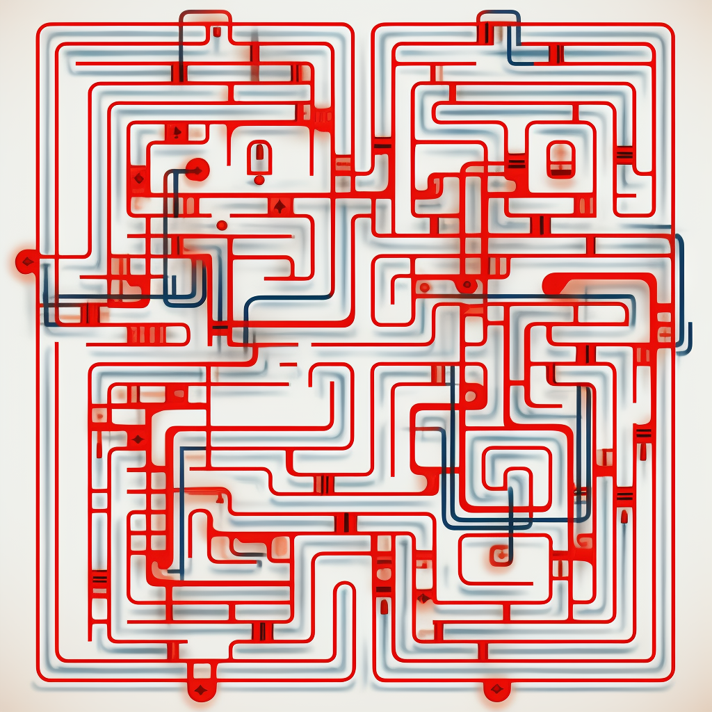 Maze solving with red line