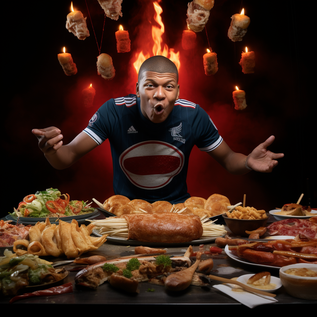 Mbappe enjoying tasty kebab feast