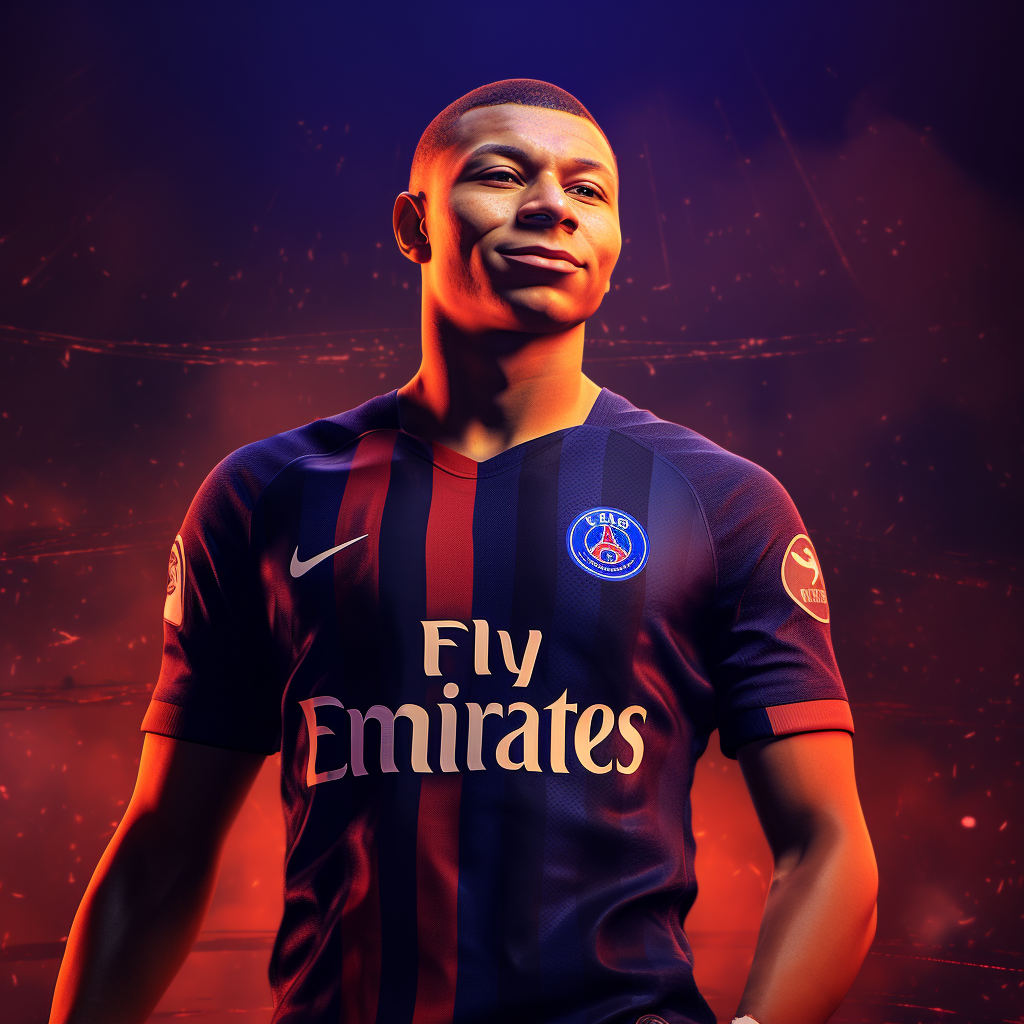 Mbappe realistic with PSG and Nike logos