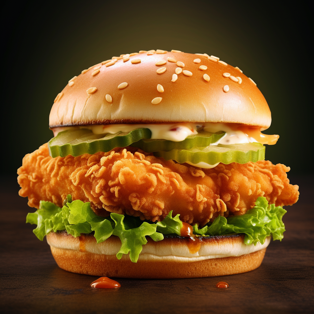 Tasty McChicken fast food sandwich