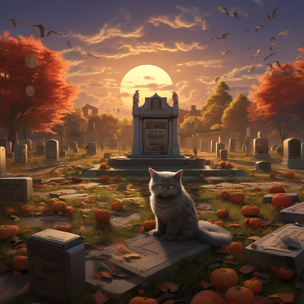 Gray Shorthair Cat at McDonald's Graveyard