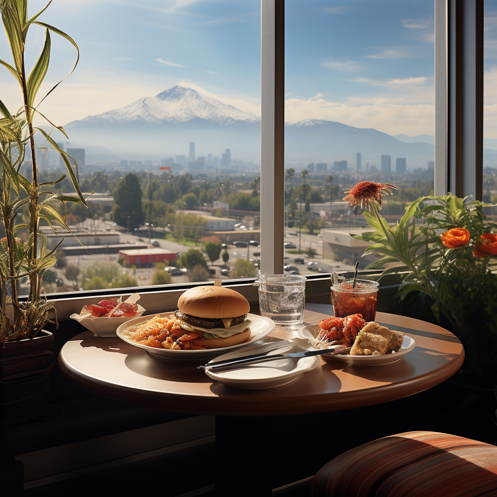 Delicious McDonald's burger with stunning mountain view