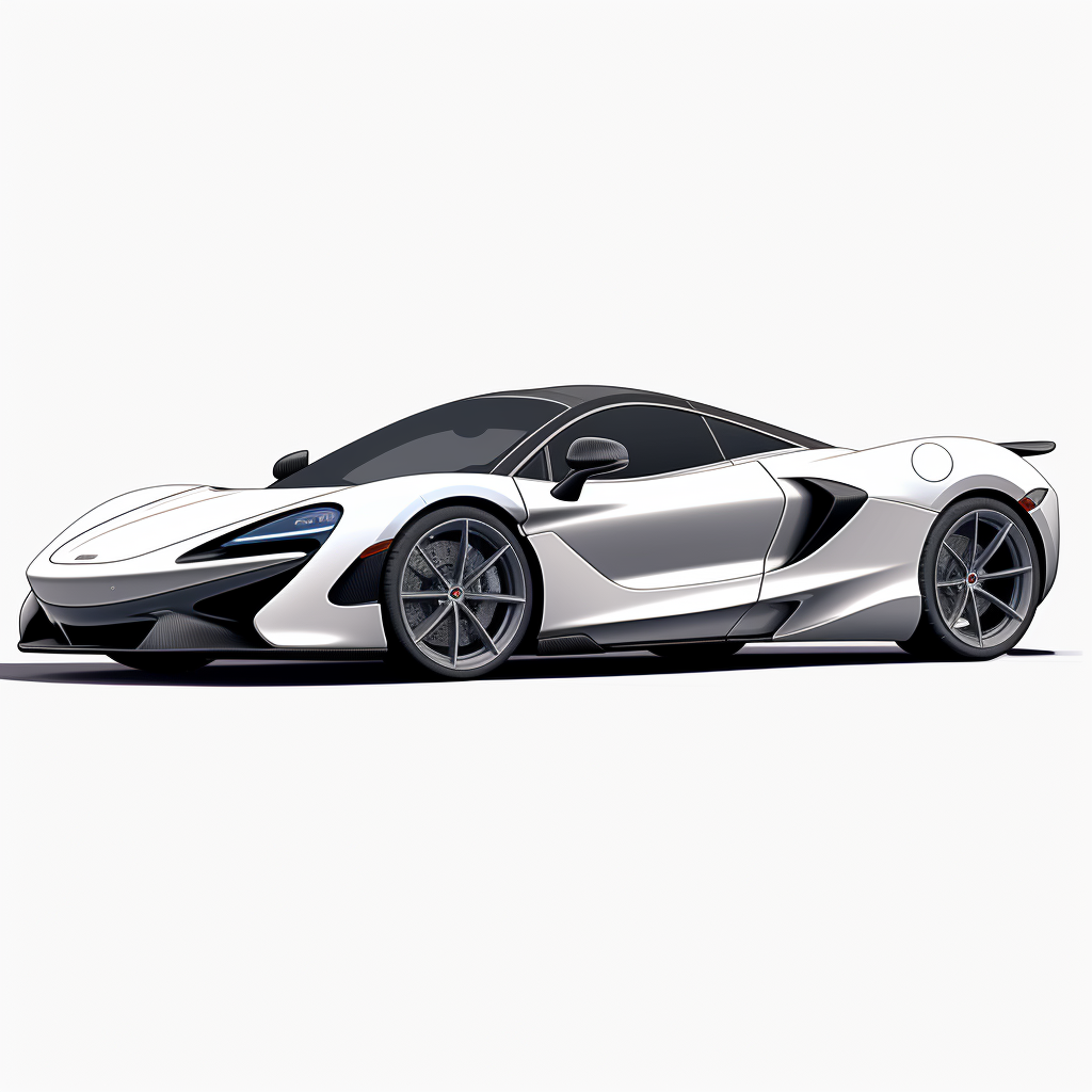 White McLaren 765LT Spyder on a white background