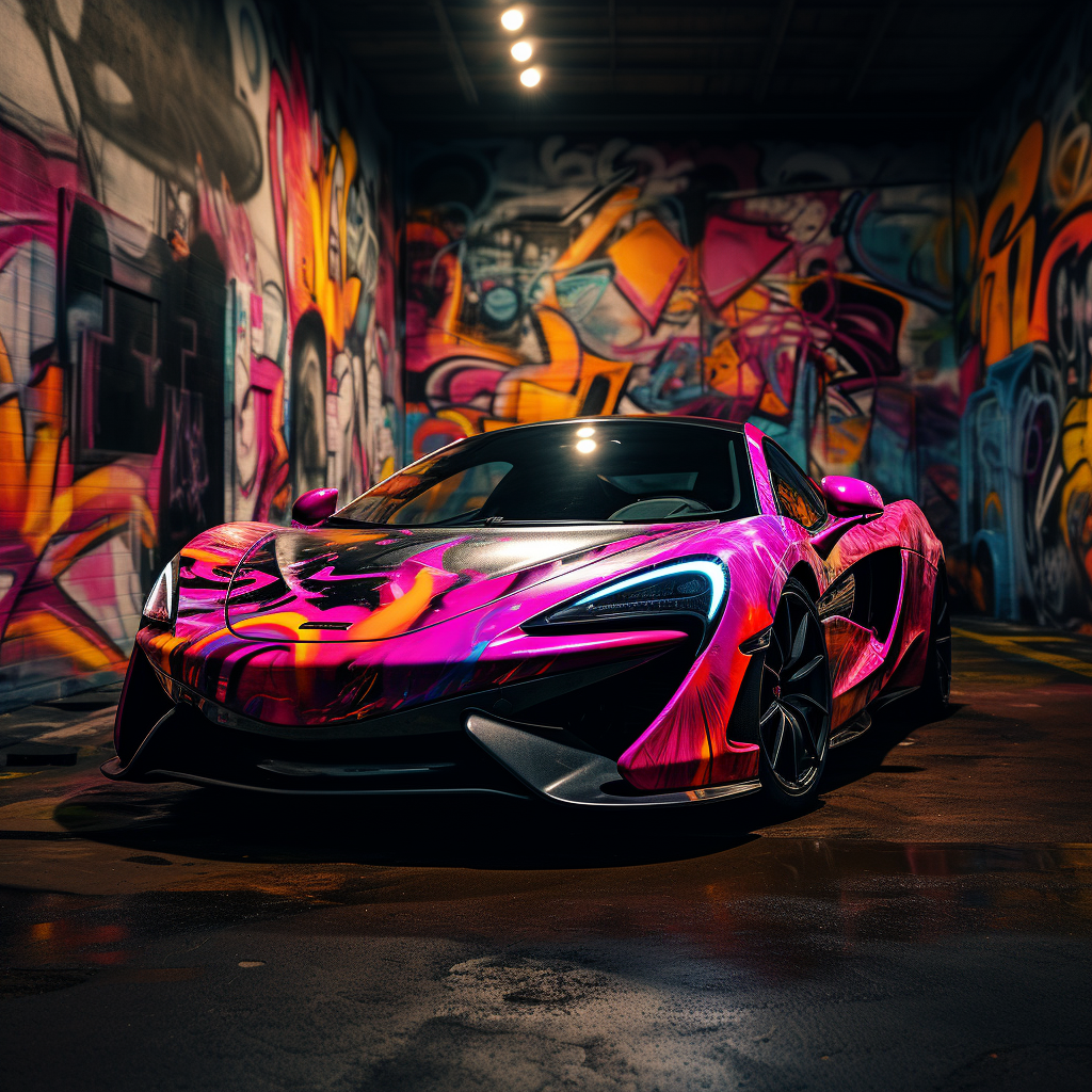 Colorful McLaren P1 street art