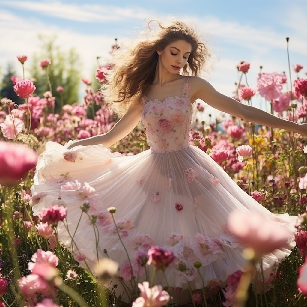 Beautiful flower-filled meadow in harmony