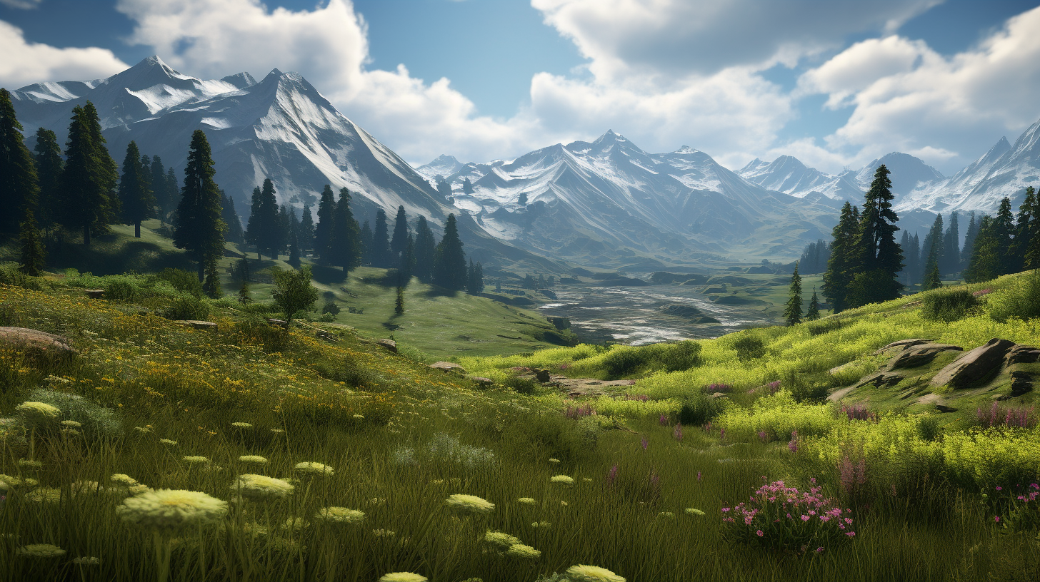 Meadow landscape inspired by Uncharted