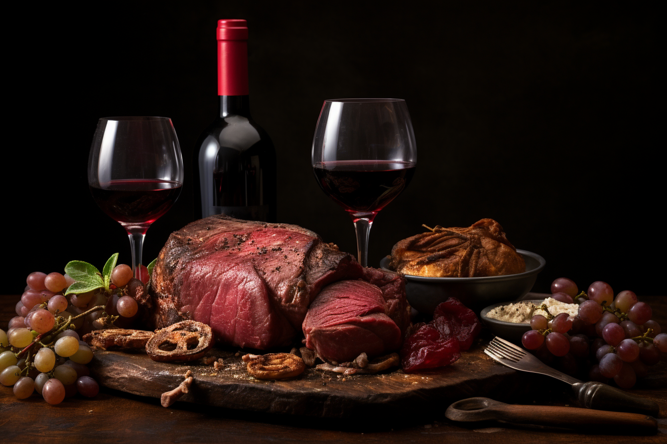 Delicious meat and wine pairing