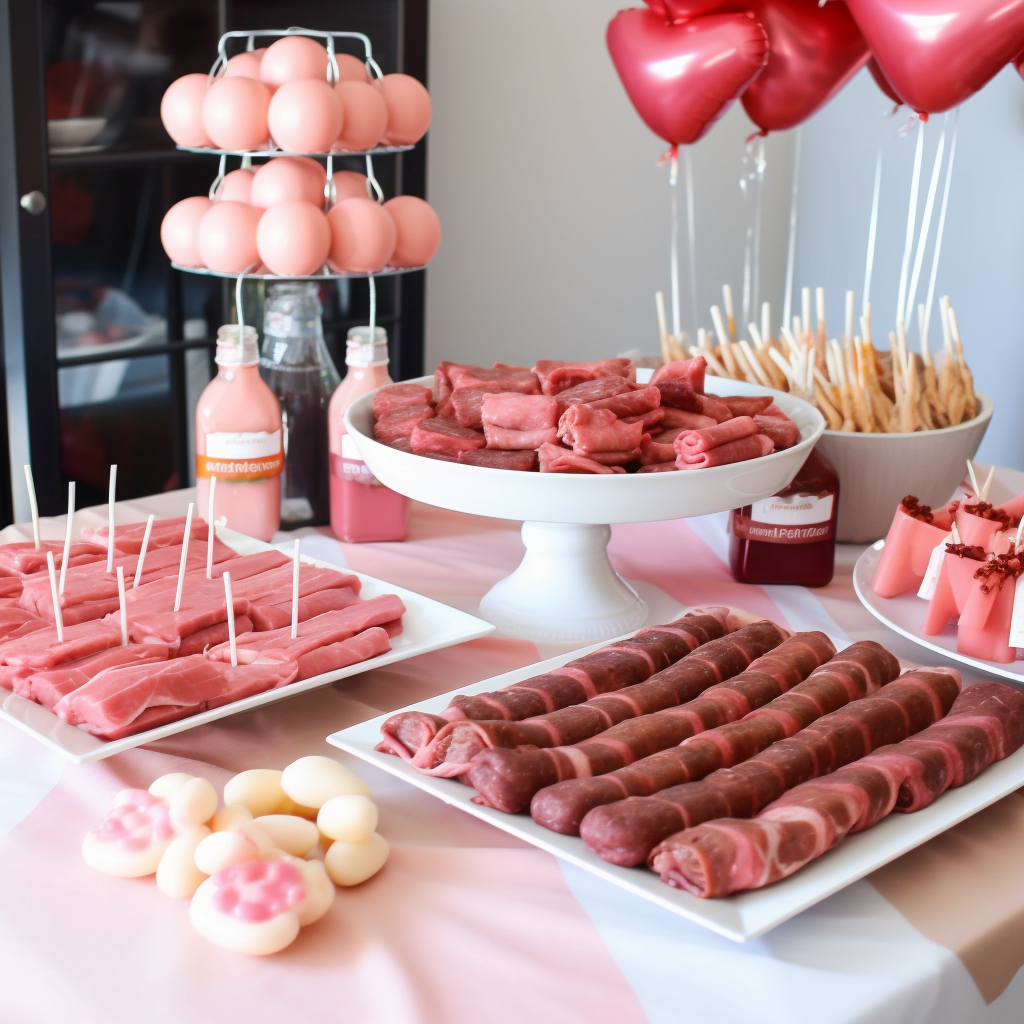 Delicious meat-themed gender reveal party