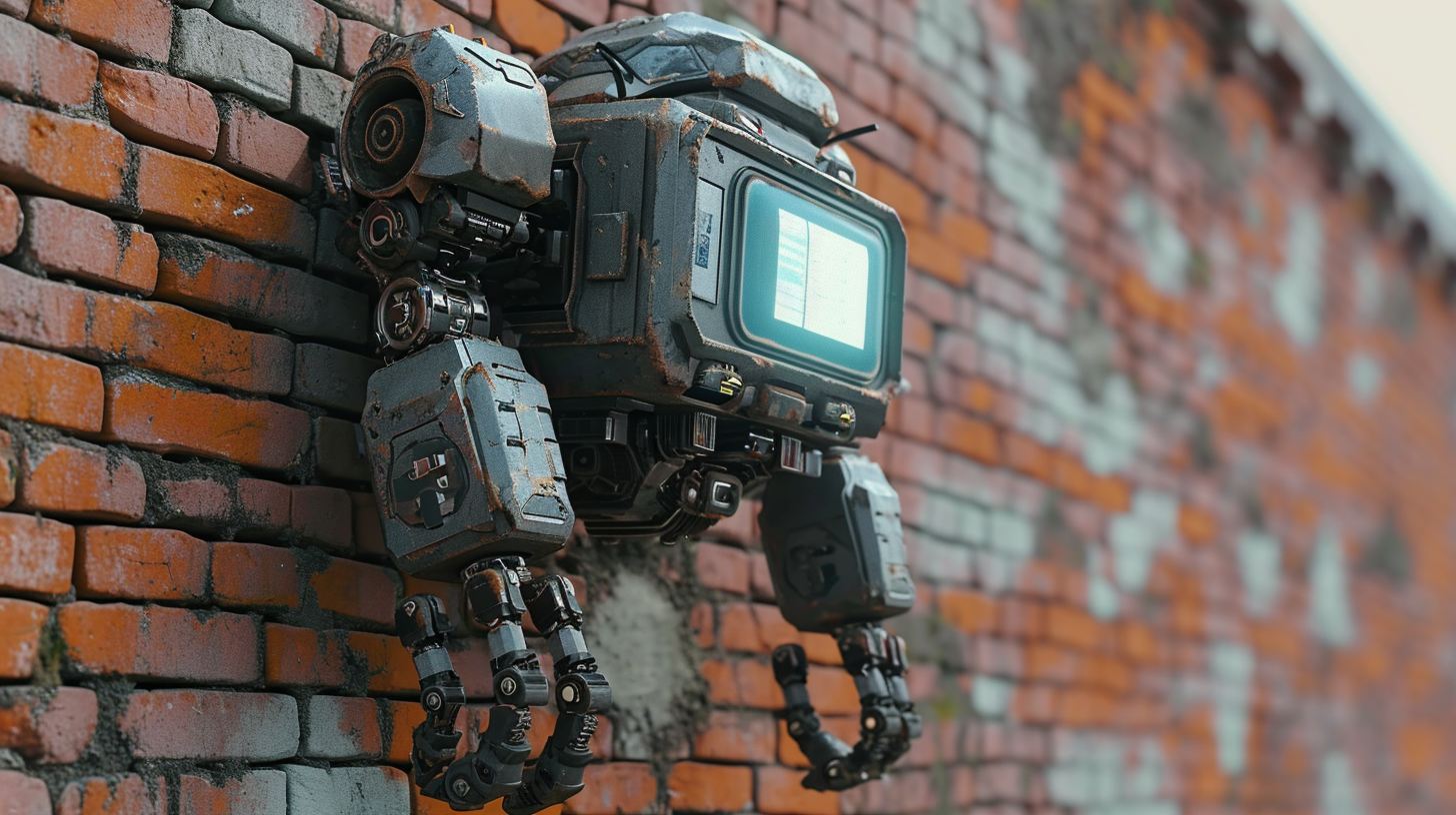 Photorealistic mecha with computer screen head