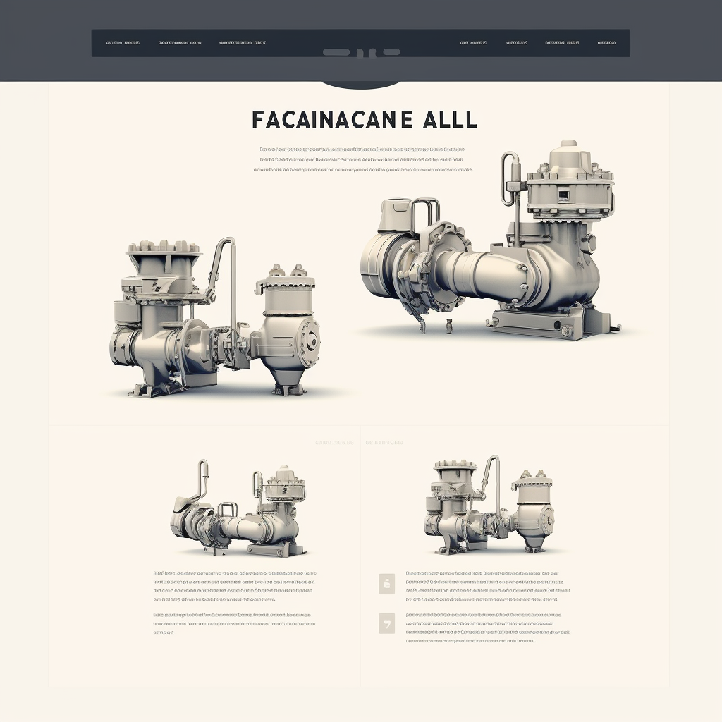 Industrial valves and piping technical drawing