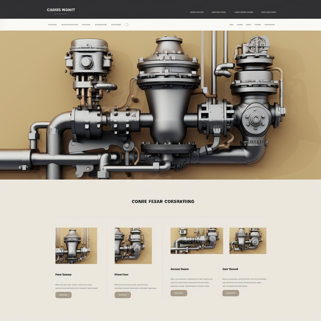 Technical drawings of industrial valves and piping