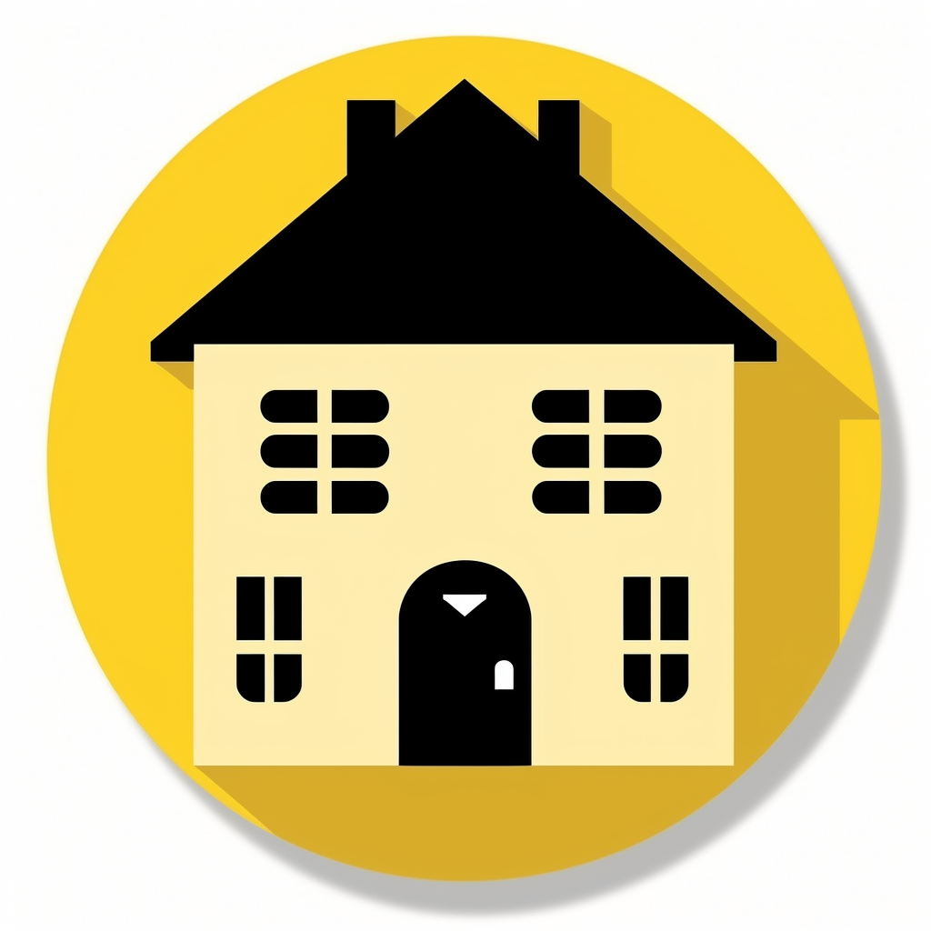 Medeival house icon with simple and clear lines