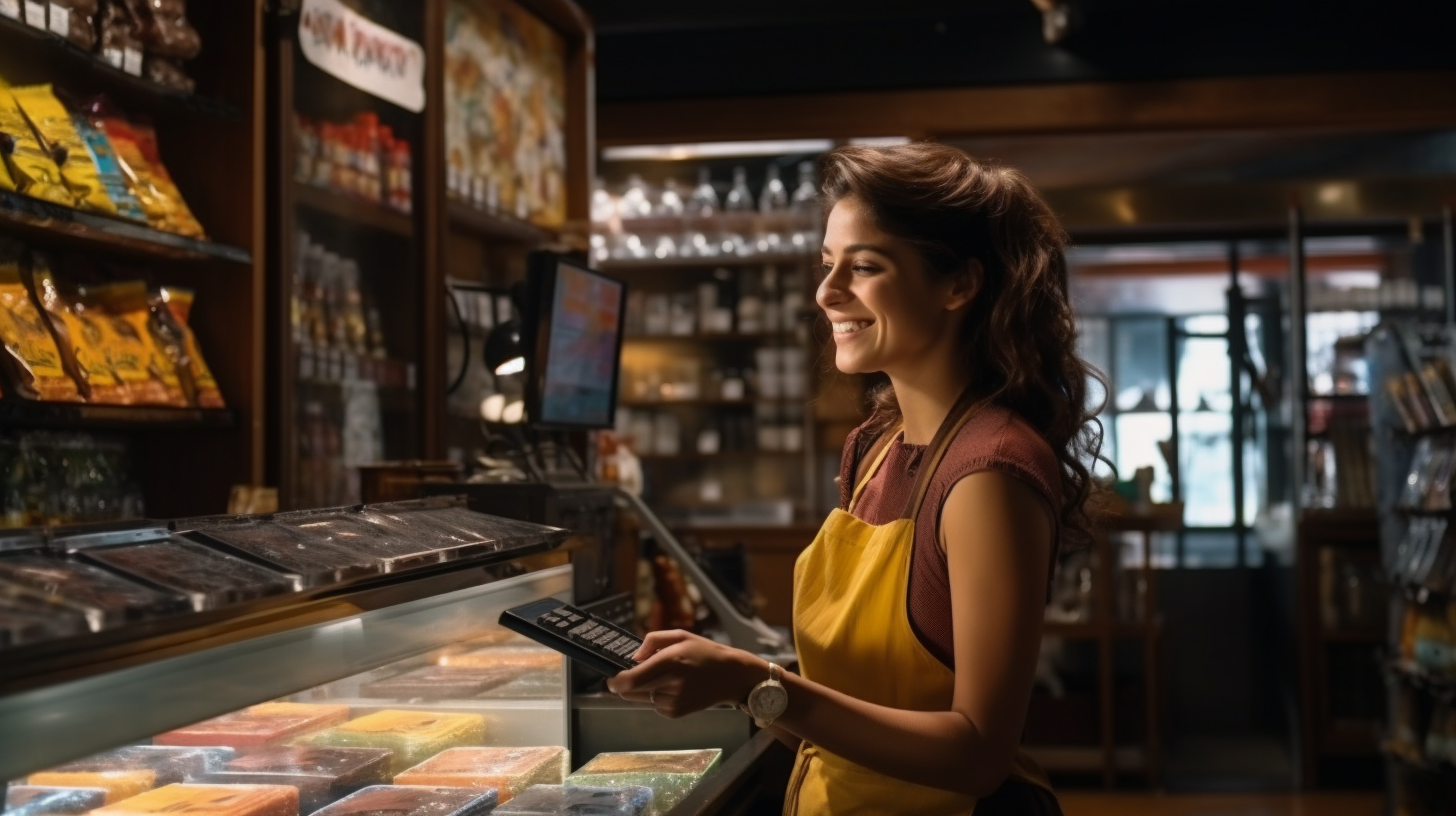 Person buying chocolate in Medellin, Colombia